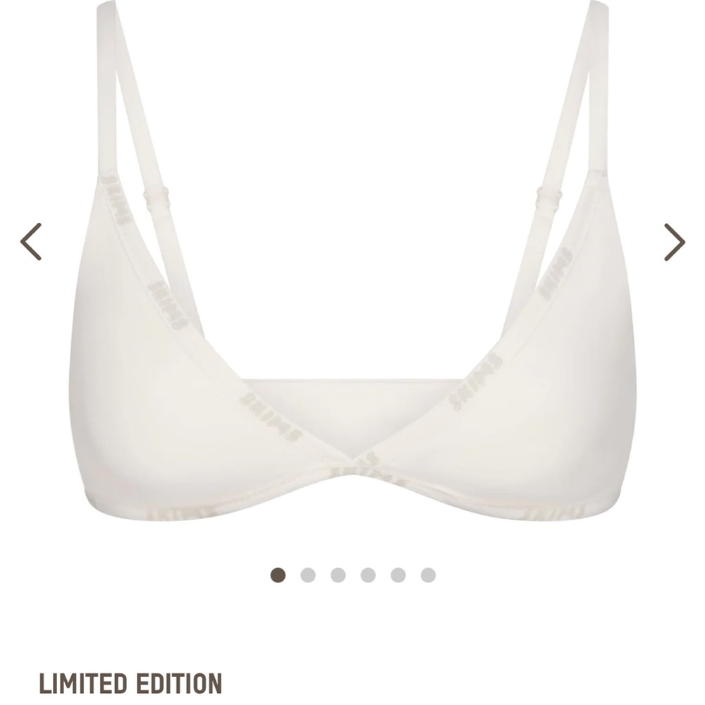 SKIMS COTTON LOGO MINI TRIANGLE BRALETTE | MARBLE